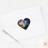 Bling diamant "V" sur Sticker Coeur arc-en-ciel (Enveloppe)