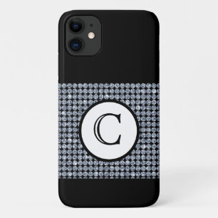 Bling Diamond Zwart Monogram iPhone 11 Hoesje