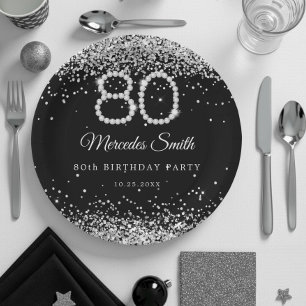 Bling Diamonds 80th Birthday Party Papier Bord