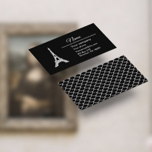 Bling Eiffel Tower op Classy Black Visitekaartje