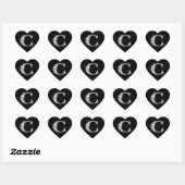 Bling en diamant "C" sur Sticker en Coeur Noir (Feuille)