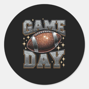 Bling Football Lover Herfst Herfst Spel Dag Footba Ronde Sticker