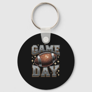 Bling Football Lover Herfst Herfst Spel Dag Footba Sleutelhanger
