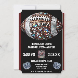 Bling Football Party Big Game Bowl spel Kaart