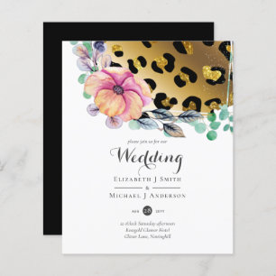 Bling Girly Glam Leopard Print Pink Gold Weddensch