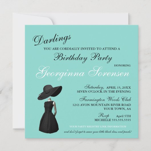 Bling Glam Blauwgroen Tiara Birthday Celebration P (Voorkant)