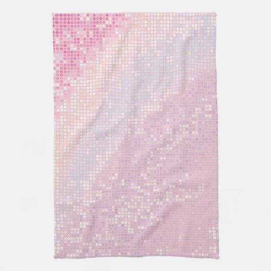 Bling Glitter Girly Pink Glitz Kitchen Dish Towel Theedoek (Verticaal)