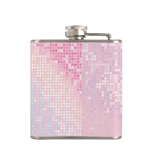 Bling Glitter Girly Roze Monogram Whiskey Flask Heupfles (Achterkant)