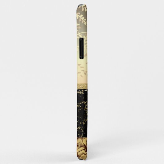 Bling Gold Glitter en zwarte Initialen Case-Mate iPhone Case (Achterkant/rechts)