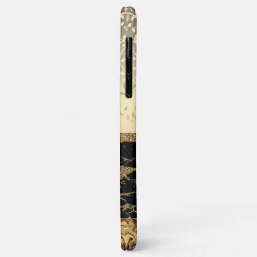 Bling Gold Glitter en zwarte Initialen Case-Mate iPhone Case (Achterkant/links)