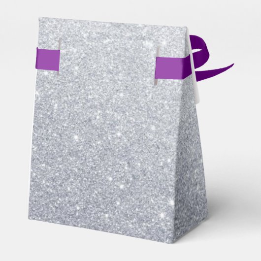 Bling het op Silver Sparkles Paarse Sweet 16 Bedankdoosjes (Achterkant)