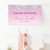 Bling Holografische Glitter Grote Opening Roze Spandoek (Insitu)