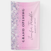 Bling Holografische Glitter Grote Opening Roze Spandoek (Verticaal)