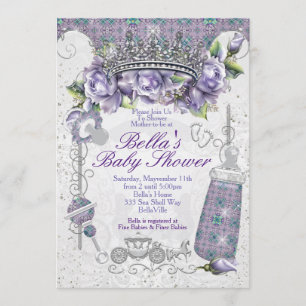 Bling Jewel Bloemen Baby Douche Uitnodigingen