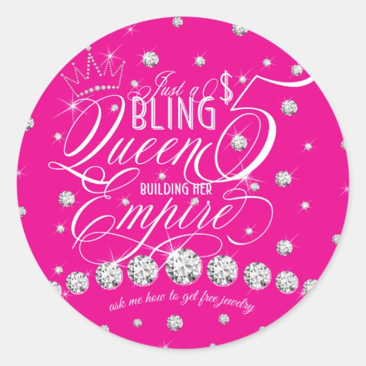 Bling Jewelry, slechts 5 dollar Ronde Sticker (Voorkant)
