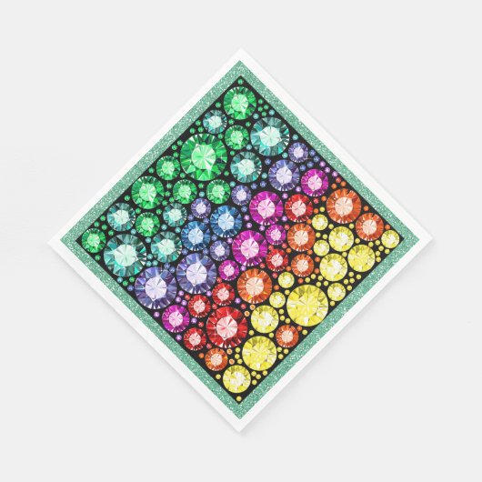 Bling Jewels Afbeeldingen servetten (Hoek)