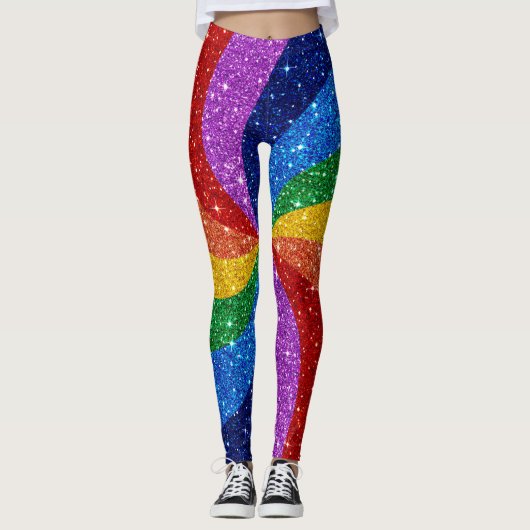 Bling Me Up Rainbow Pop Fashion Leggings (Devant)