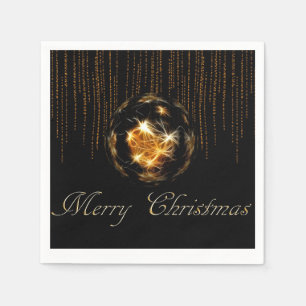 Bling Merry KerstBlack en Gold Servet