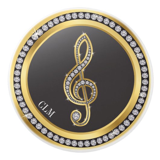 Bling Music Note Boutons d'armoire (Devant)