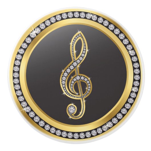 Bling Music Note Boutons d'armoire (Devant)