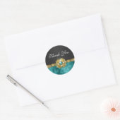 Bling parel diamant girly dank u ronde sticker (Envelop)