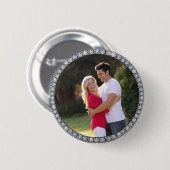 Bling ring aangepaste foto knop ronde button 5,7 cm (Voorkant /achterkant)
