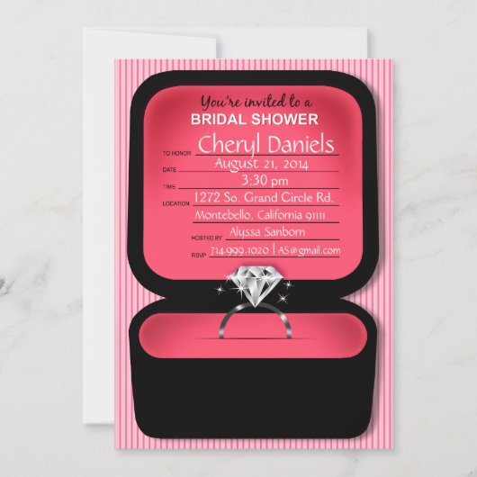 Bling Ring Box Vrijgezellenfeest koraal Kaart (Voorkant)