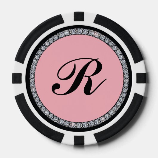 Bling ring monogram poker chip (Voorkant)
