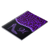 Bling Sparkle Diamond Glitter Leopard Paars Notitieboek (Linkerzijde)