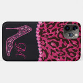 Bling Sparkle Diamond Glitter Leopard Pink Case-Mate iPhone Case (Achterkant (horizontaal))