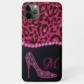 Bling Sparkle Diamond Glitter Leopard Pink Case-Mate iPhone Case (Achterkant)