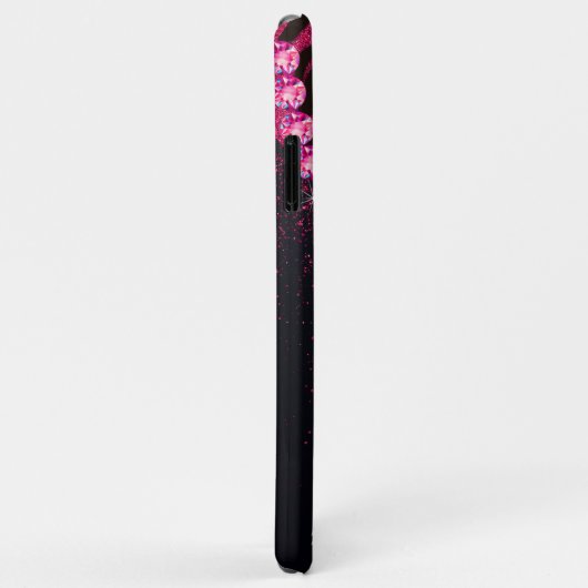 Bling Sparkle Diamond Glitter Zebra Roze Case-Mate iPhone Case (Achterkant/rechts)