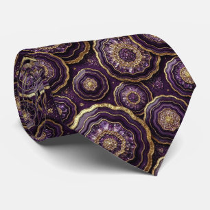 Bling & Sparkle Diep Pr Plum + Gouden Geode Nekb Stropdas