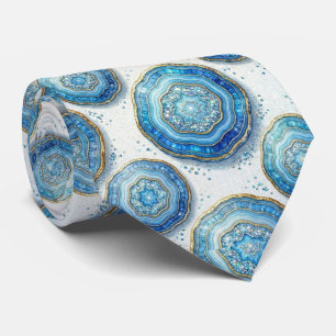 Bling & Sparkle Luxe Oceaanblauwe Geode Halsband Stropdas