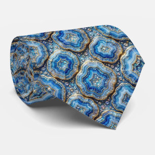 Bling & Sparkle Luxe Oceaanblauwe Geode Halsband Stropdas