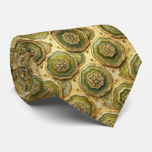 Bling & Sparkle   Luxe Olijfgouden Geode Nekdas Stropdas