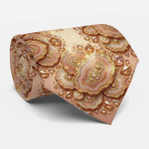 Bling & Sparkle Luxe Rose Goud Geode Nekdas Stropdas