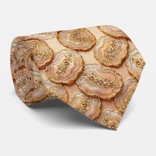 Bling & Sparkle Luxe Roze Goud Geode Nekband Stropdas