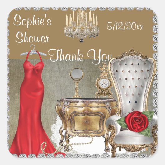 BLING VERJAARDAGSFEEST GUNST DANK U STICKERS (Voorkant)