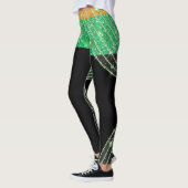 Bling vert et noir Pop Fashion Leggings (Gauche)