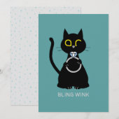 BLING WINK Funny Chat Proposition Carte de voeux (Devant / Derrière)