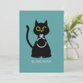 BLING WINK Funny Chat Proposition Carte de voeux (Debout devant)