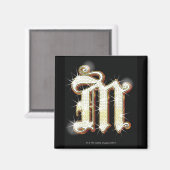 Blingalfabet M Magneet (Voorkant / Achterkant)