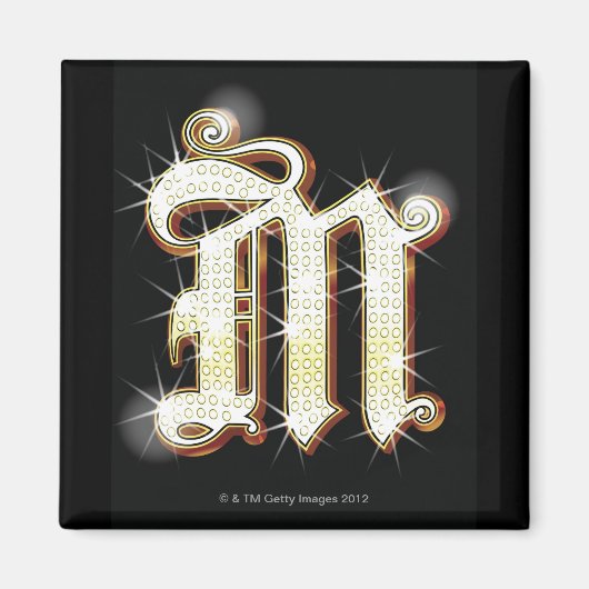 Blingalfabet M Magneet (Voorkant)