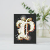 Blingalfabet P Briefkaart (Staand voorkant)