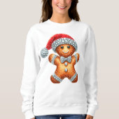 Blinged Faux Rhinestone Gingerbread Man Trui (Voorkant)