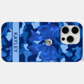 Blingy Blue Camouflage Personalized Case-Mate iPhone Case (Achterkant (horizontaal))