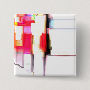 "Blink" Digitaal Abstract Vierkante Button 5,1 Cm