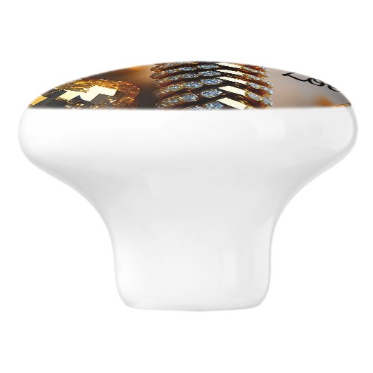 Blink! Mooie chaos-juwelen in goud Keramische Knop (Zijkant)