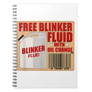 Blinker Fluid Idiot Gag cadeau shirt voor Mechanic Notitieboek